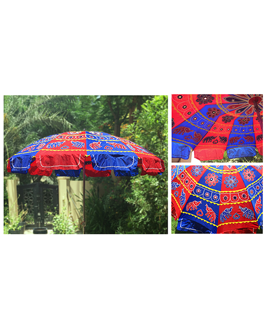 GARDEN UMBRELLA- RED, BLUE & YELLOW